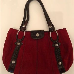 Brighton red suede bag